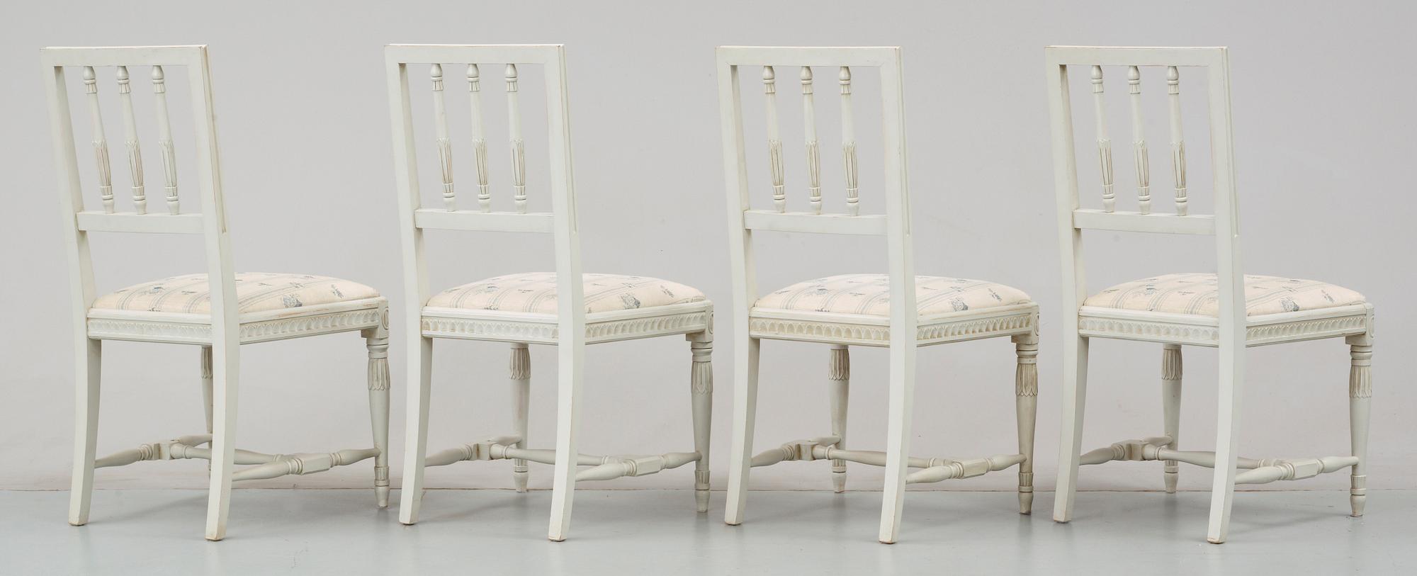 STOLAR, 4 st, gustaviansk stil, 1900-talets andra hälft.