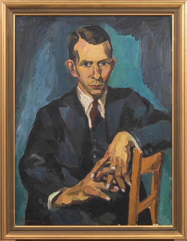 Gunnar Jonn, Porträtt av sittande man.