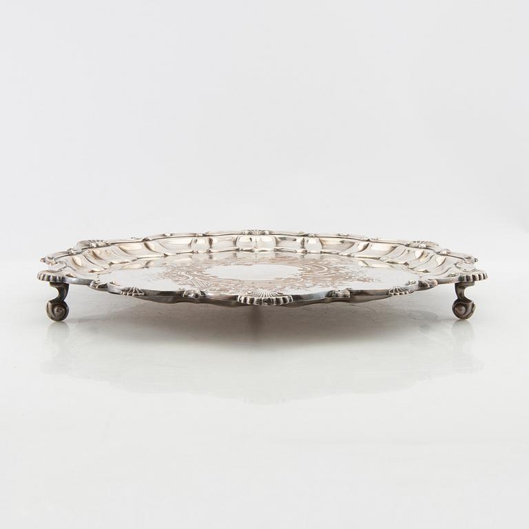 Trays 3 pcs, including England, silver-plated, first half of the 20th century.