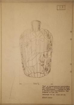 Hans Bergström, taklampa, modell "5A", ateljé Lyktan, Åhus 1940-tal.