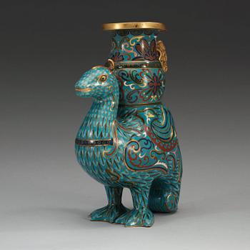 A cloisonné joss stick holder, Qing dynasty.