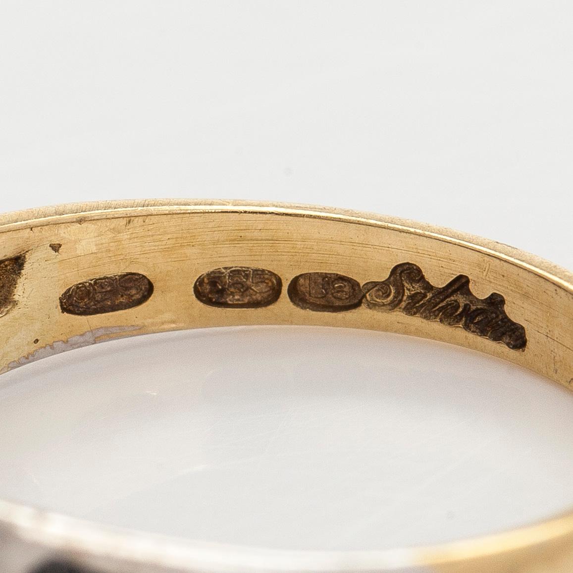 Ring, briljantslipad diamant 14K guld och vitguld, Silván, Helsingfors 1997.
