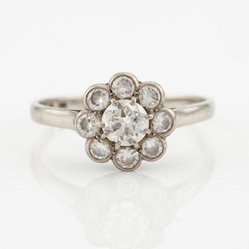 Ring, carmine ring, 18K white gold with brilliant-cut diamonds.