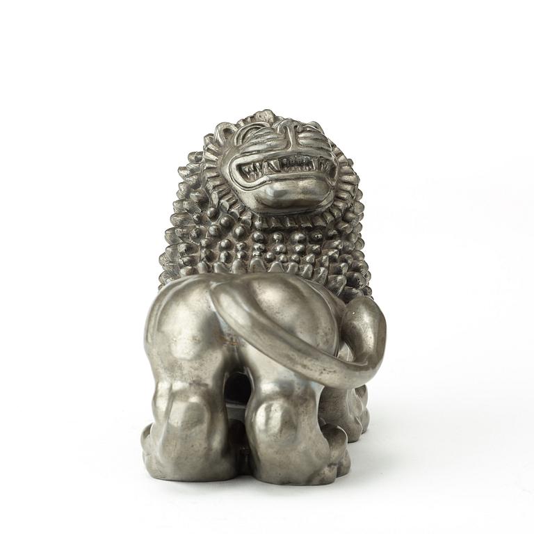 An Anna Petrus cast pewter lion, Svenskt Tenn Stockholm 1952.