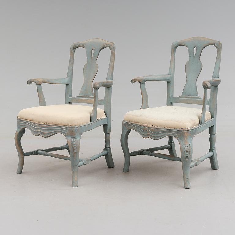 KARMSTOLAR, 1 par, barockstil, 1900-talets första hälft.