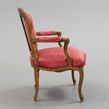 A 19th century rococo style chair.