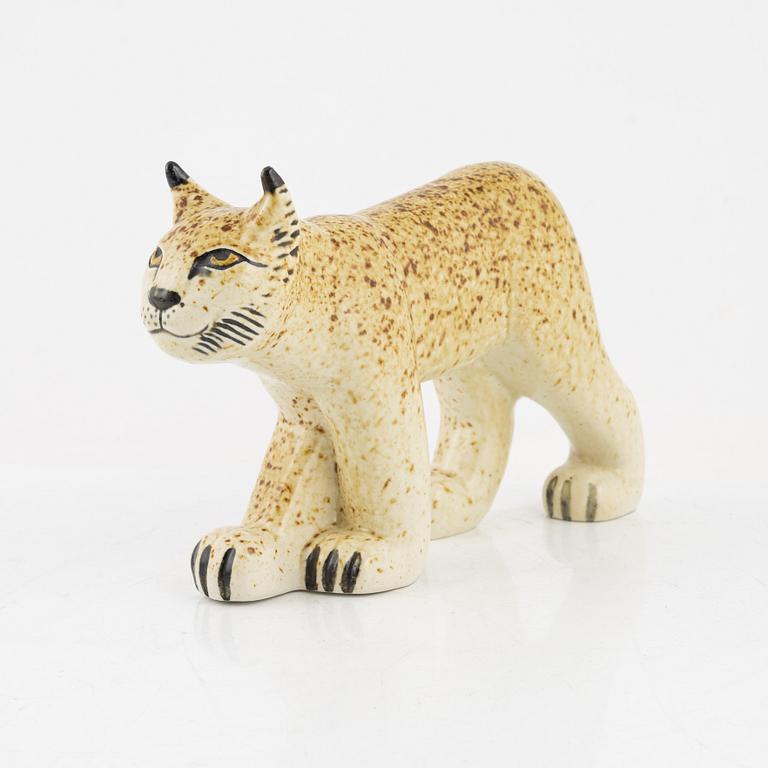 Lisa Larson, a stoneware figurine of a lynx, for Nordiska Kompaniet in cooperation with WWF, Gustavsberg.