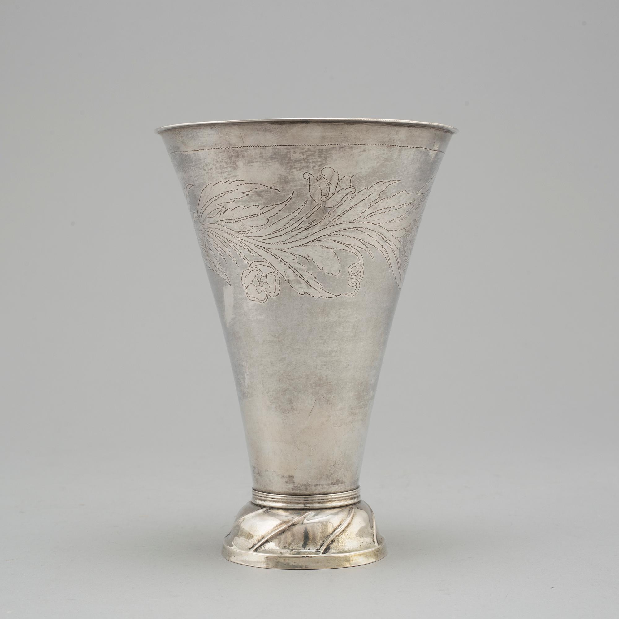 BÄGARE, silver, 1800-talets första hälft, troligen Hudiksvall.