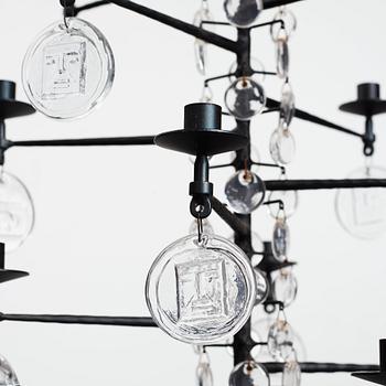 Erik Höglund, a twelve lights chandelier, Boda, Sweden ca 1960.