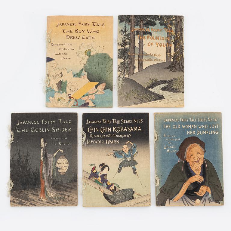 A set of five books of Japanese fairy tales. Rendered in to English By Lafcadio Hearn. T Hasegawa Publisher,