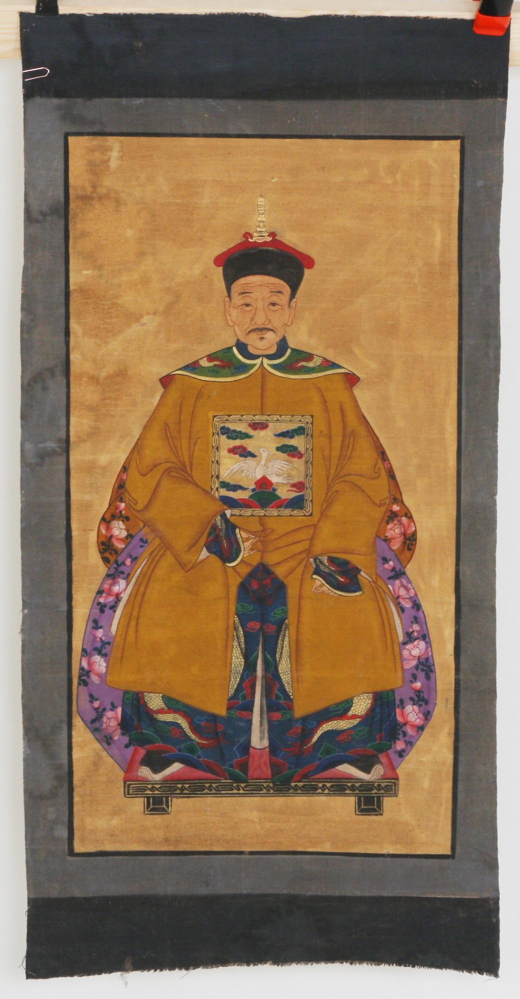 MÅLNINGAR, ett par, på duk, Kina.