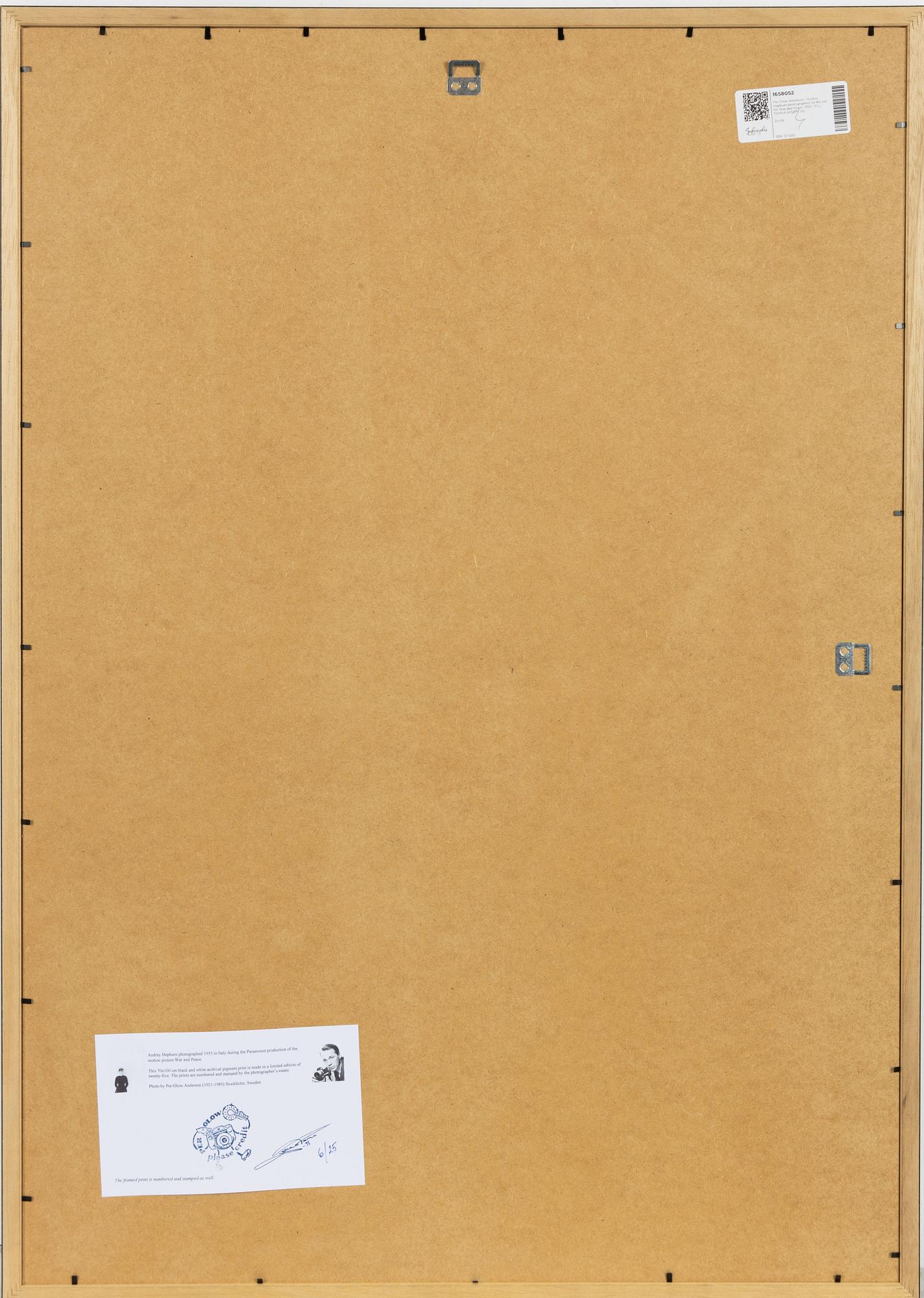 Per-Olow Anderson,  "Audrey Hepburn photographed on the set for War and Peace, 1955".