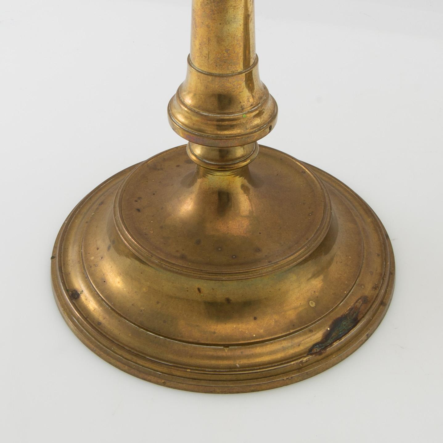 Candelabra, brass, a pair, Art Nouveau, early 20th century.