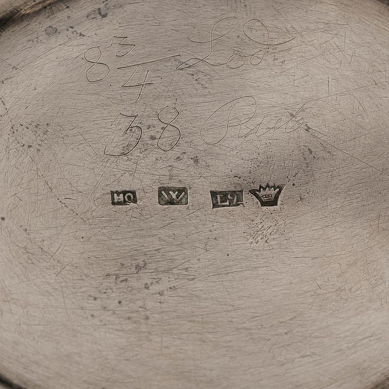 Henrik Qvarnberg, gräddsnäcka, silver, Viborg 1844.