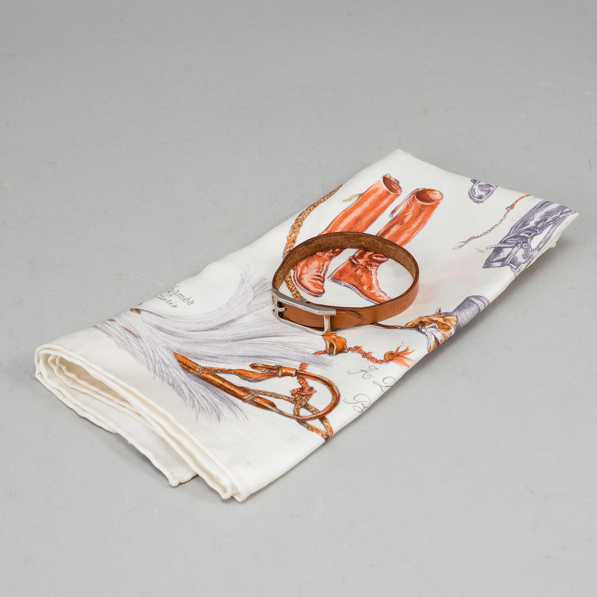 HERMÈS, a scarf and a bracelet.