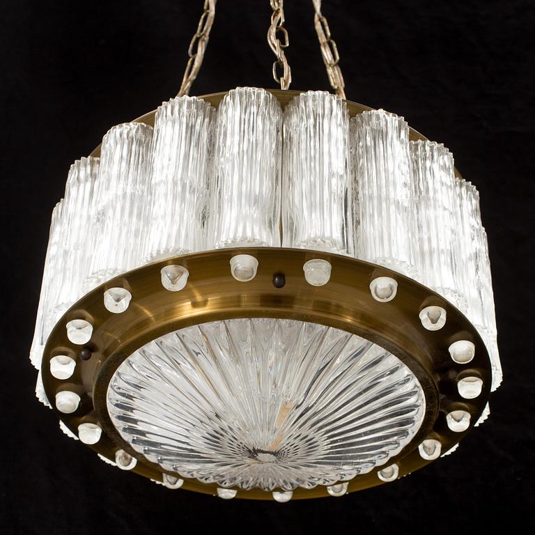 A pair of 1970´s brass ceiling lights. Hieght ca 23 cm.