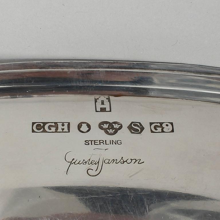SKÅLAR samt FAT, tot 4 delar, silver, ca 366 gram, 1800-1900-tal.