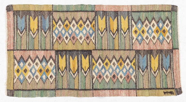 Märta Måås-Fjetterström, a textile, 'Crocus', flat weave, ca 78 x 41 cm, signed AB MMF.