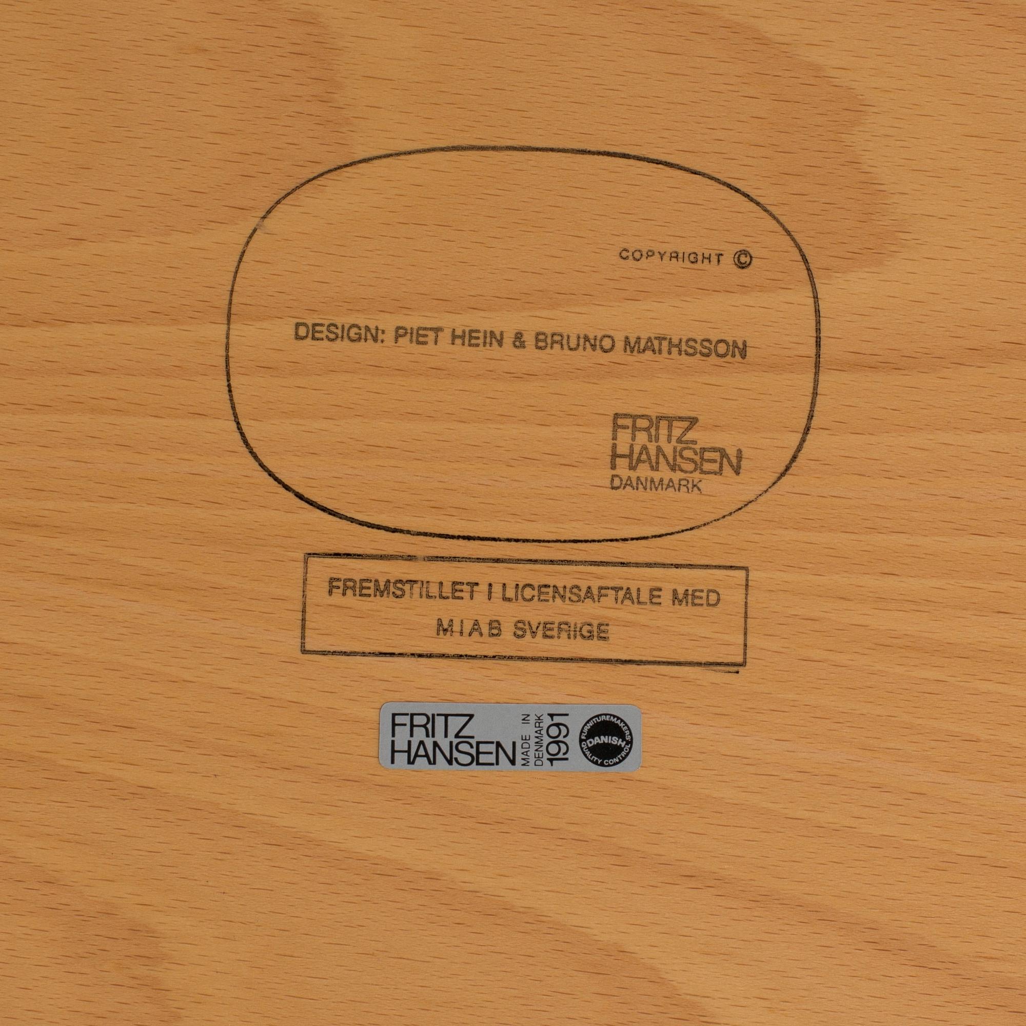 BRUNO MATHSSON & PIET HEIN, a "Superellips" table for Fritz Hansen 1991.