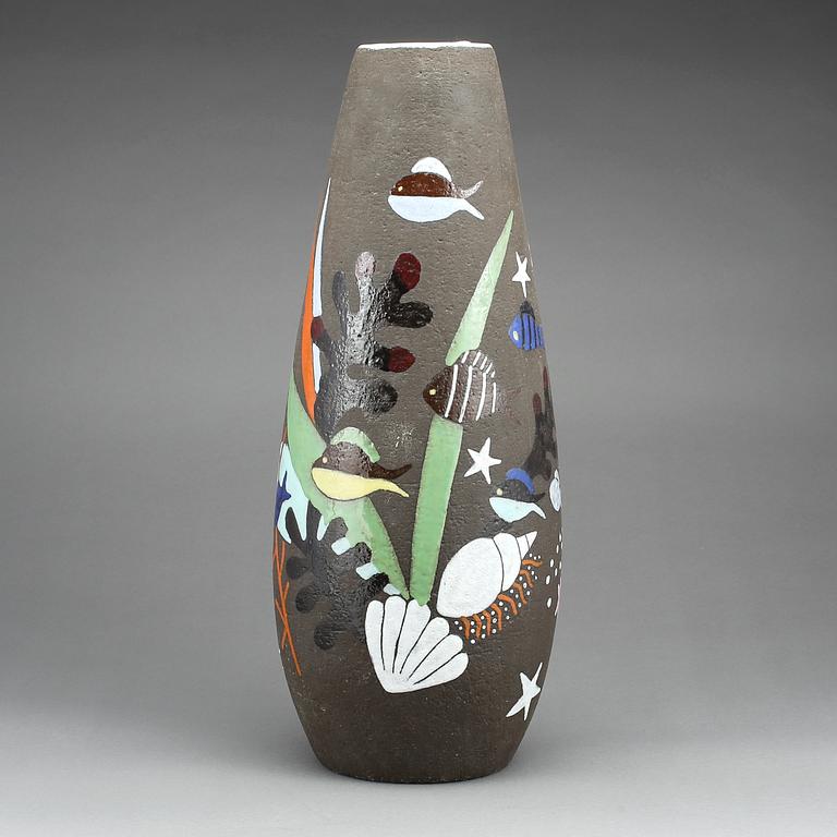 GOLVVAS, stengods, "Havsflora", Anna-Lisa Thomson, Upsala Ekeby.