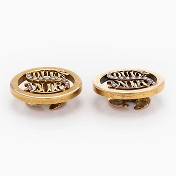 Cufflinks, pearls, 14K (56) gold.