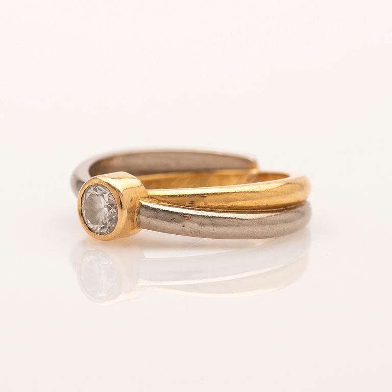 Ring, 20k & 18k, with diamond.