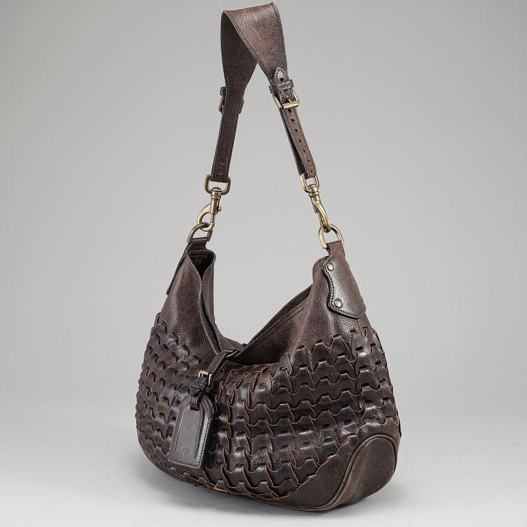 MULBERRY, a brown leather hobo bag.