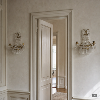 A pair of Empire style wall sconces, mid-20th Century.