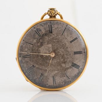 Pocket watch, 18K gold, 42 mm.