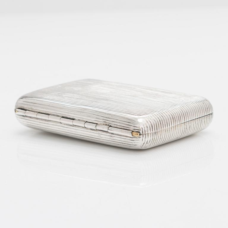 A silver cigarette case, Moscow 1886. Unidentified maker's mark.