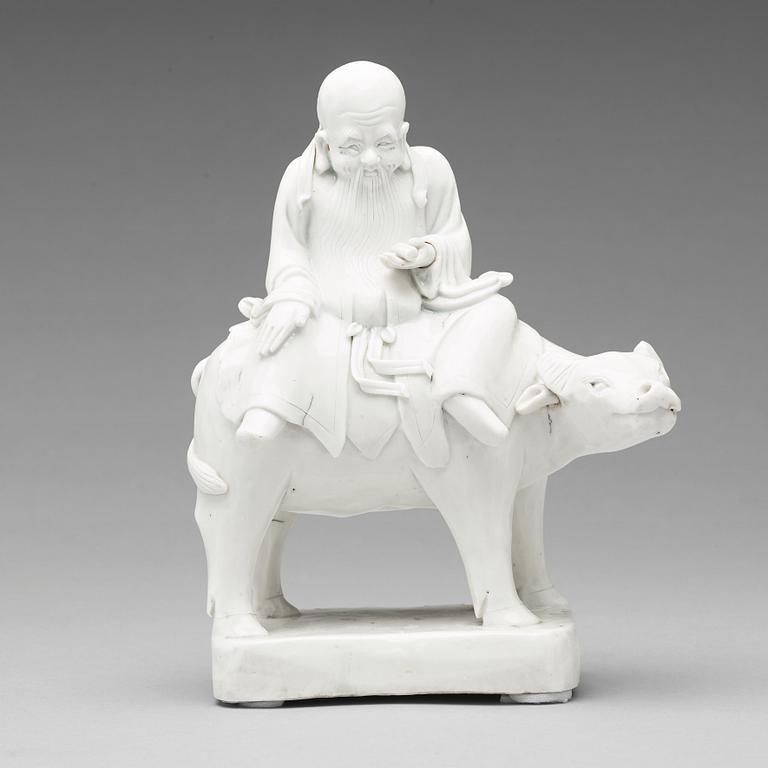 FIGURIN, blanc de chine. Qingdynastin, 1700-tal.
