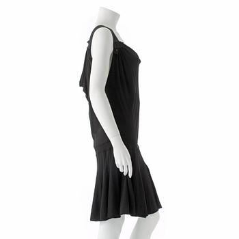 LOUIS VUITTON, a black silk mix dress.