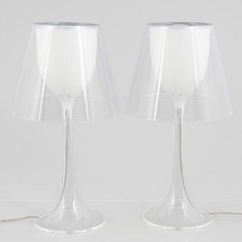 Philippe Starck, a pair of 'Miss K' table lamps, Flos,.