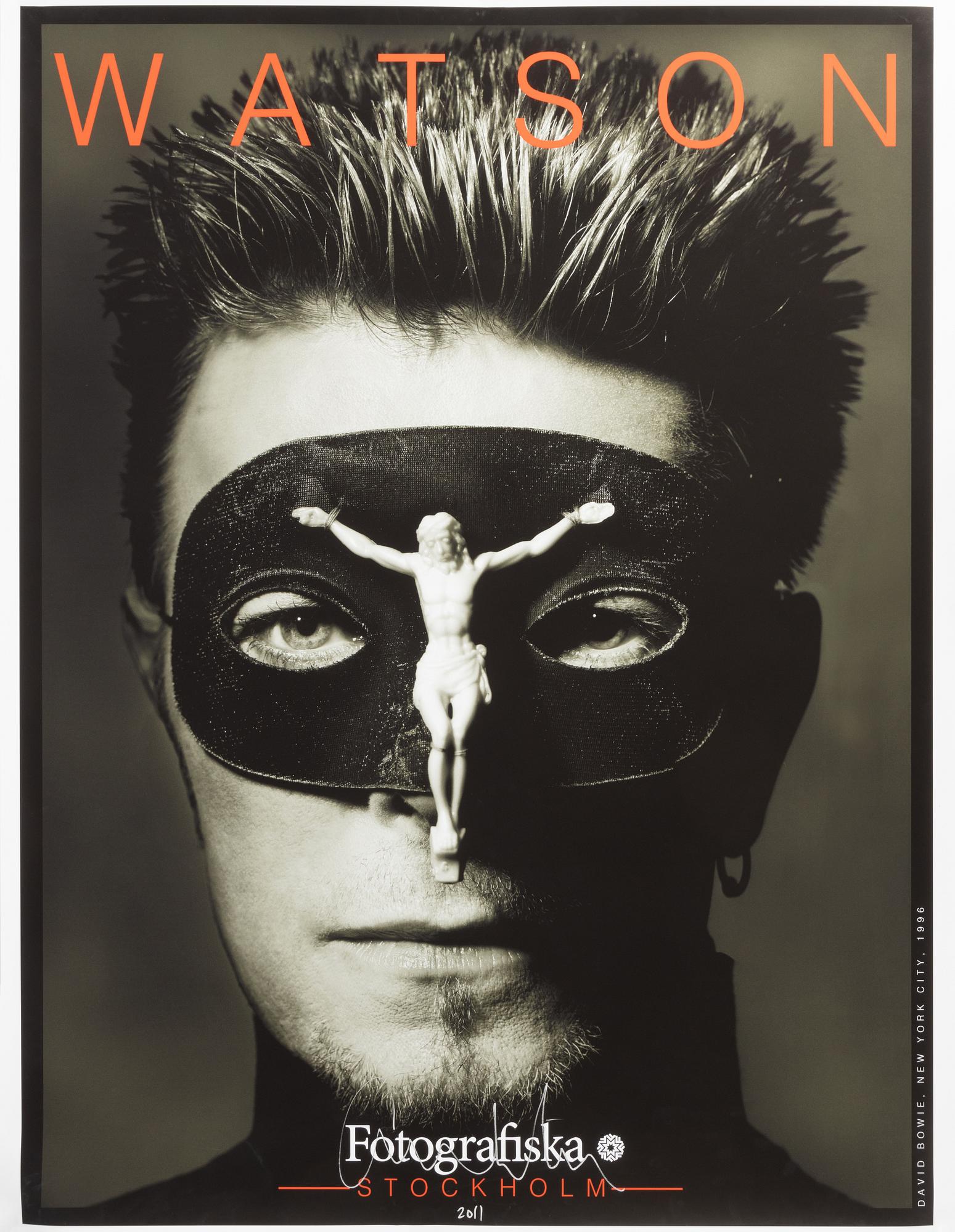 Albert Watson, affisch, "Dawid Bowie, New York City, 1996", piment print, Fotografiska, 2011, signerad.