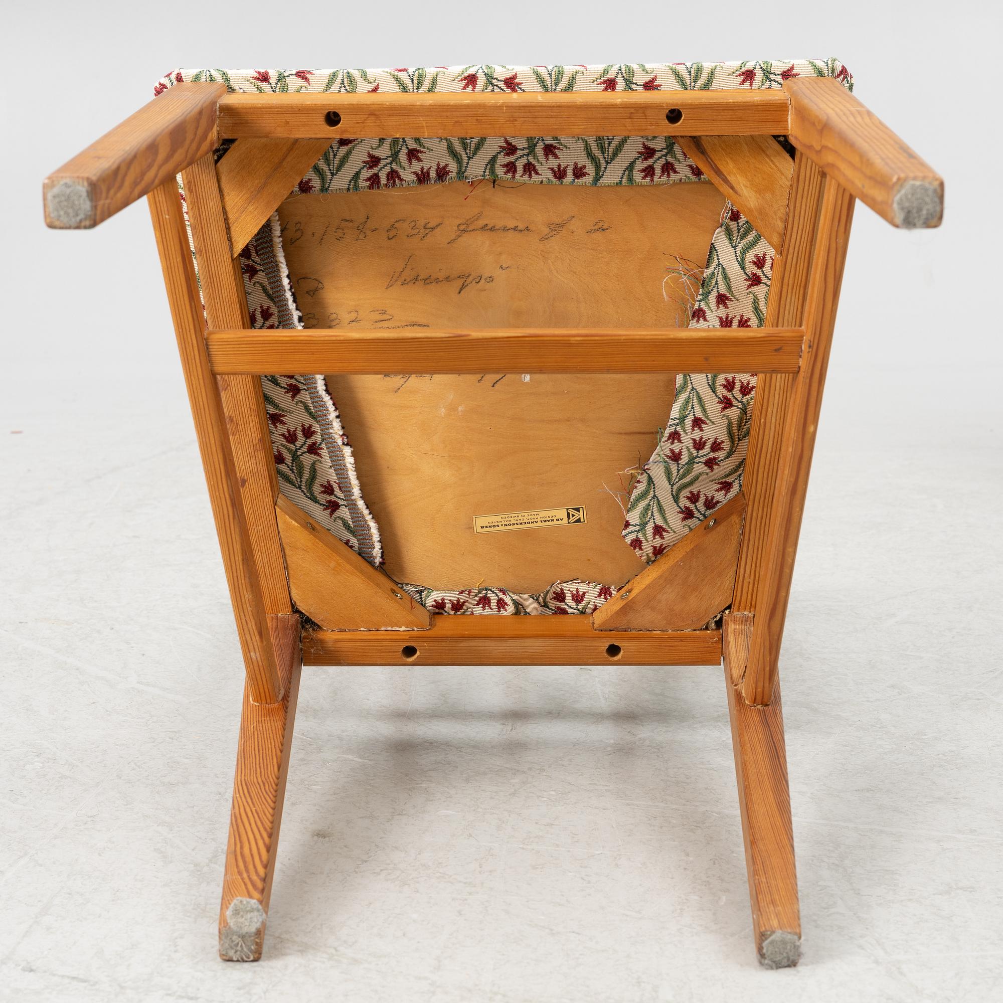 Carl Malmsten, four 'Visingsö' chairs, Karl Andersson & sons.