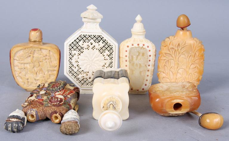 SNUSFLASKOR, 7 st, orientaliska, 1900-tal.