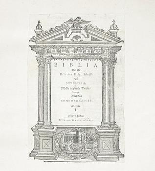 BIBEL, "Thet ähr hela then Helga Schrifft på swenska", Iacob Marci, Ao, 1635.
