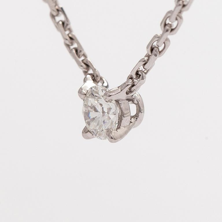 Cartier, an 18K white gold '1895' necklace with a brilliant-cut diamond.