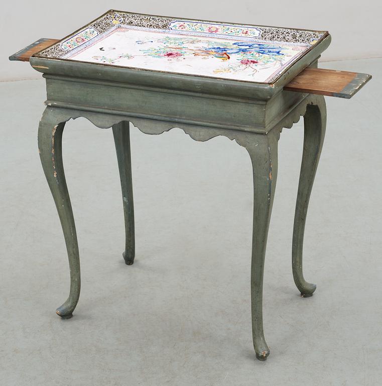 An enamel on copper tray, Qing dynasty, 18th Century.