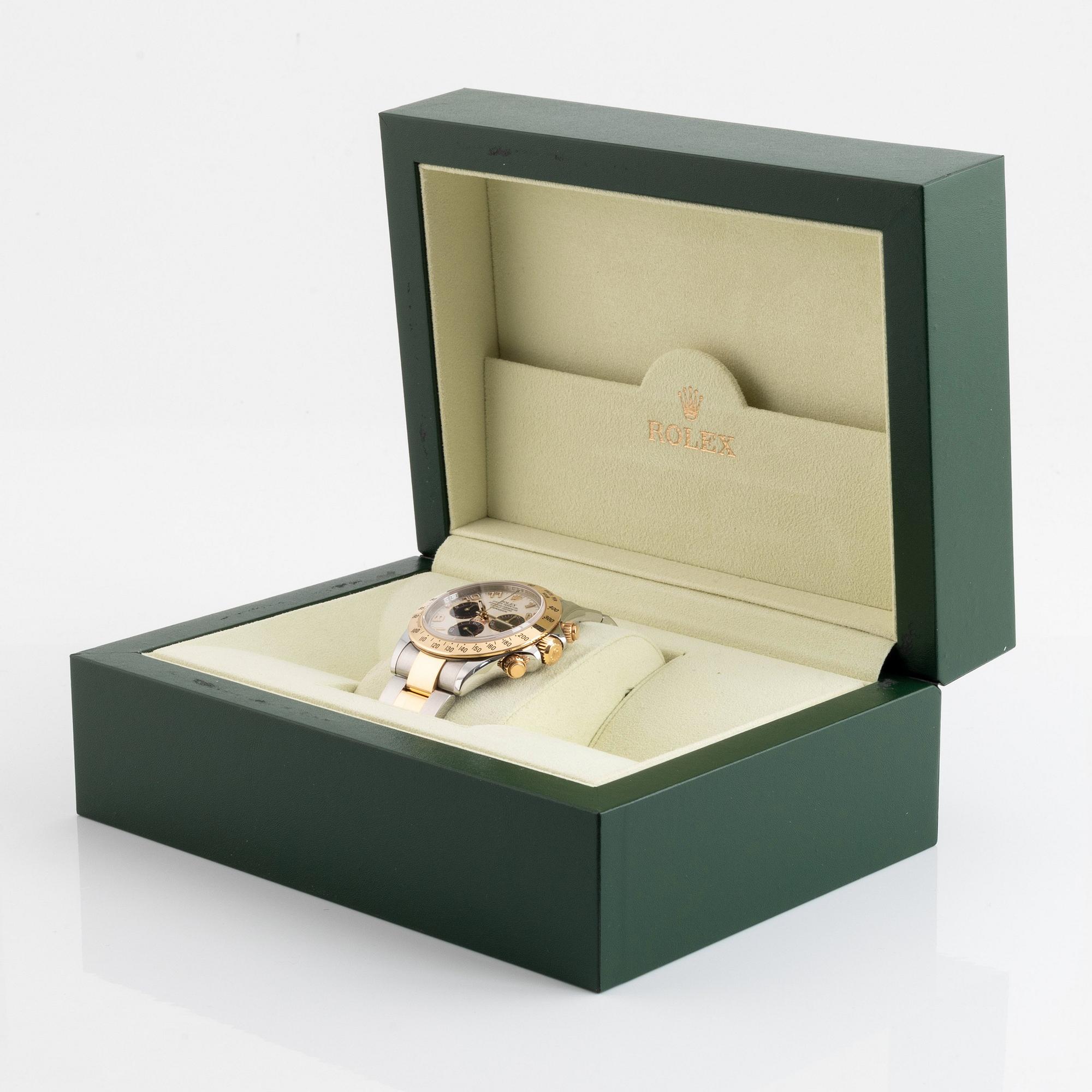 Rolex, Cosmograph, Daytona, "Arabic Racing Panda Dial", wristwatch. 40 mm.