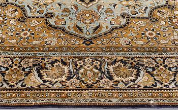 A carpet, silk Qum, ca 203 x 134 cm.