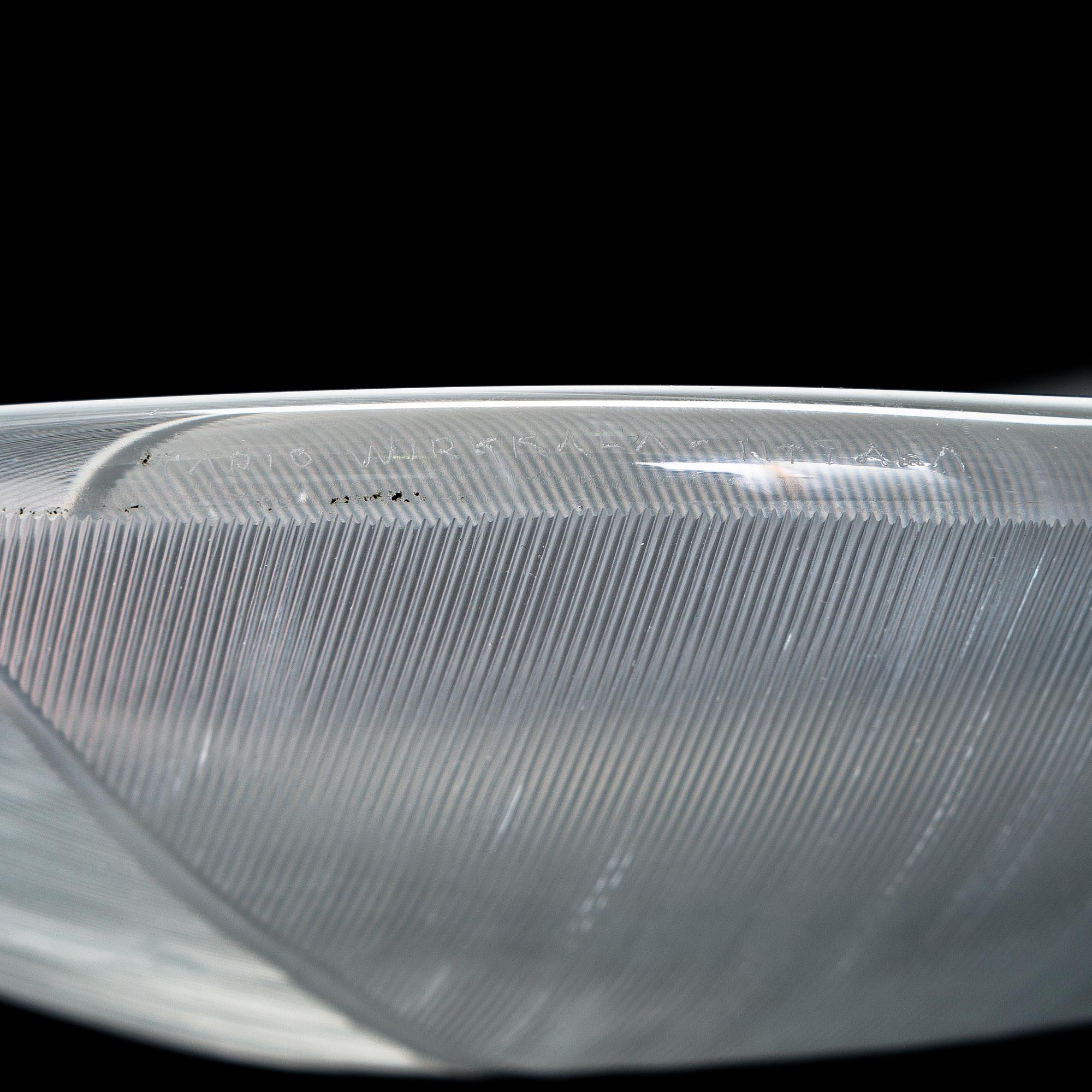 Tapio Wirkkala, skål, glas, modell 3337, signerad Tapio Wirkkala Iittala.
