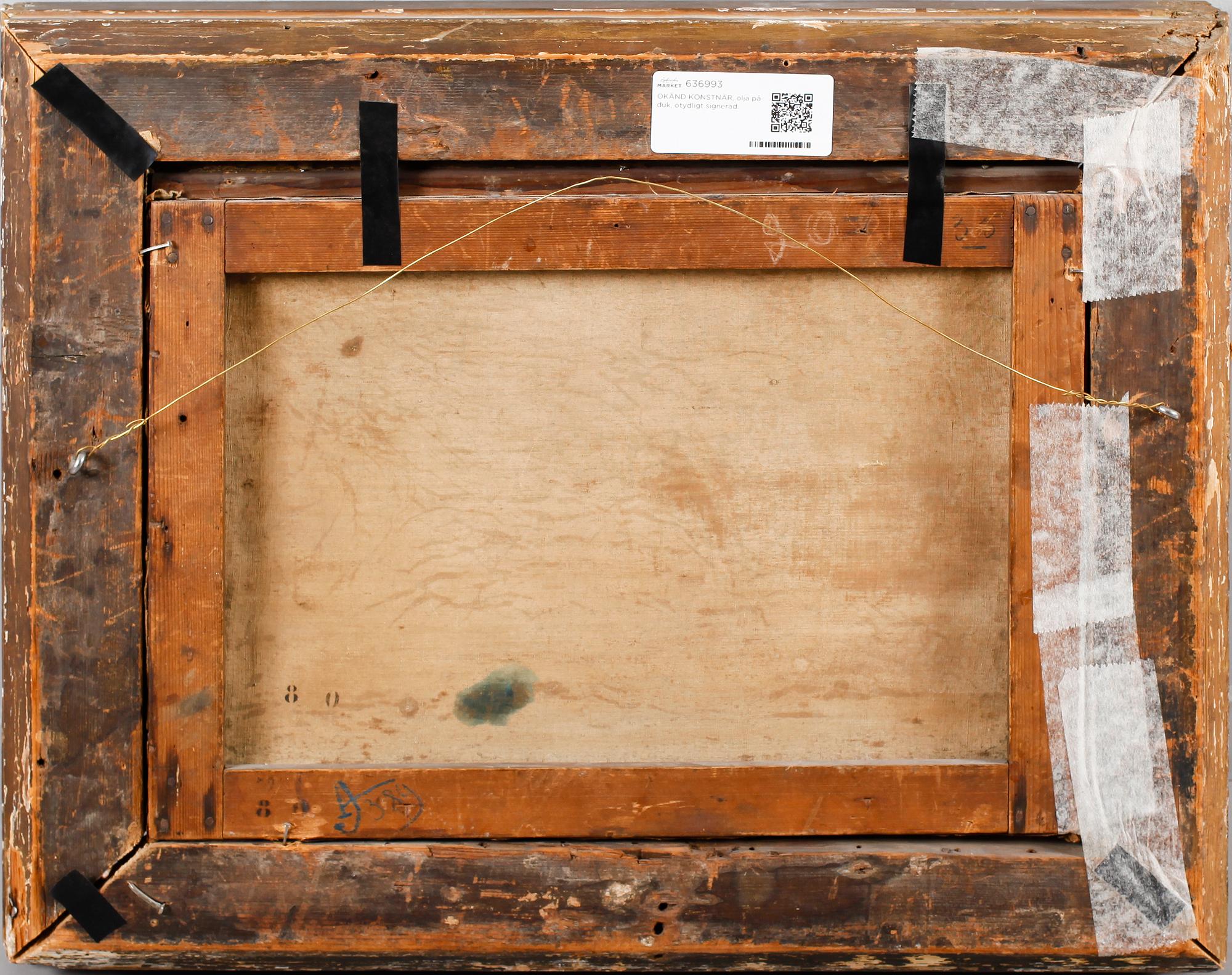 OKÄND KONSTNÄR, olja på duk, ej signerad, 1800-tal.