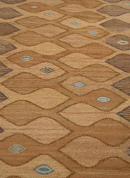 Barbro Nilsson, A carpet, "Finspong, lättbrun" ("Kringelikroka"), flat weave, ca 298 x 203-204 cm, signed AB MMF BN.
