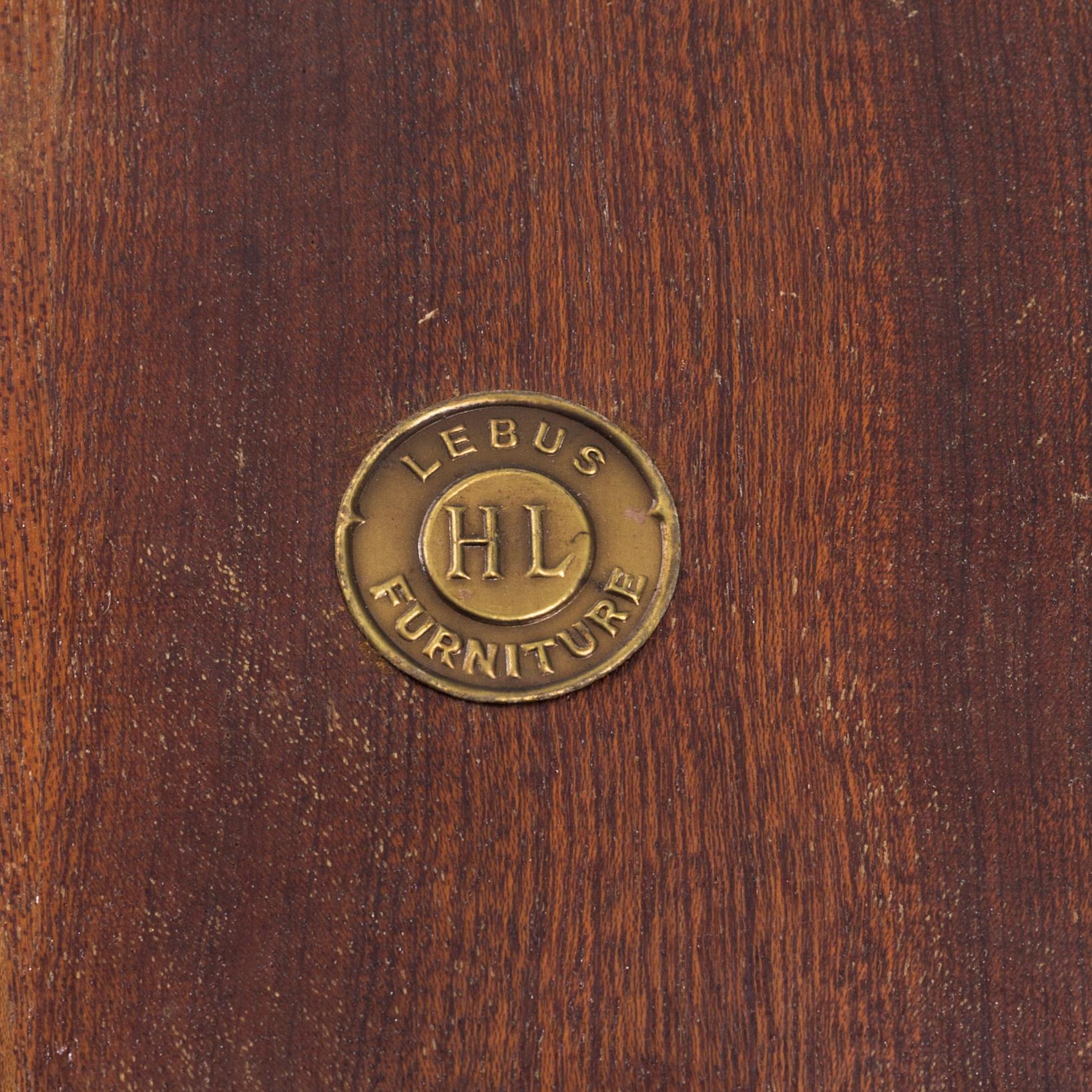 An English Lebus Furniture mens wardrobe around 1900.