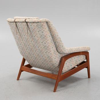 Folke Ohlsson, fåtölj med fotpall, "Profil", Dux, 1960-tal.