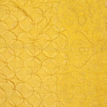 A SILK BED COVER, quilted, ca 194 x 178 cm, Sweden 18th century.