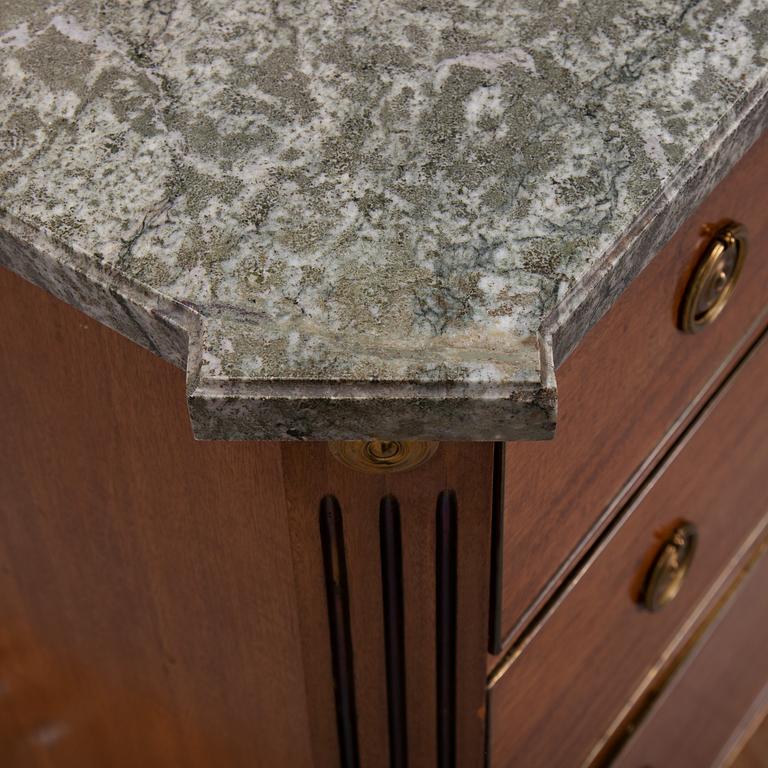 A gustavian style chest of drawers from the second half of the 20th century.