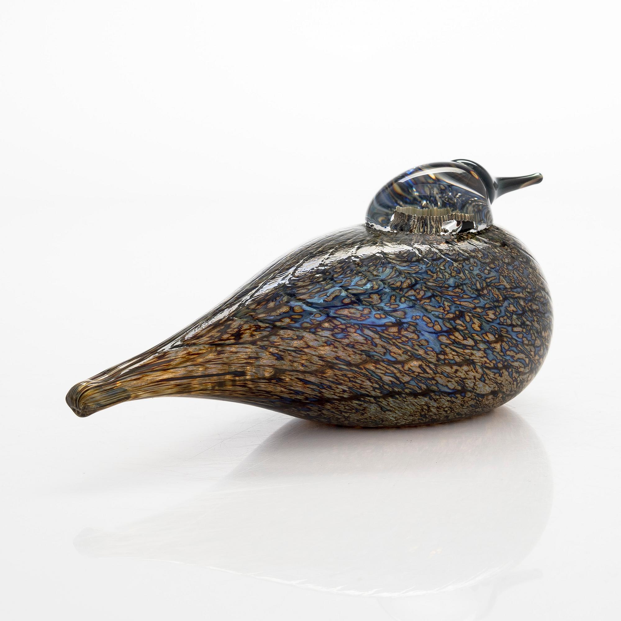 Oiva Toikka, a 'Spotted Crake' glass bird, signed O. Toikka Nuutajärvi.