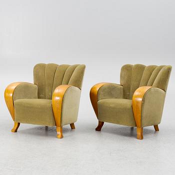 A pair of armchairs, 1940s.